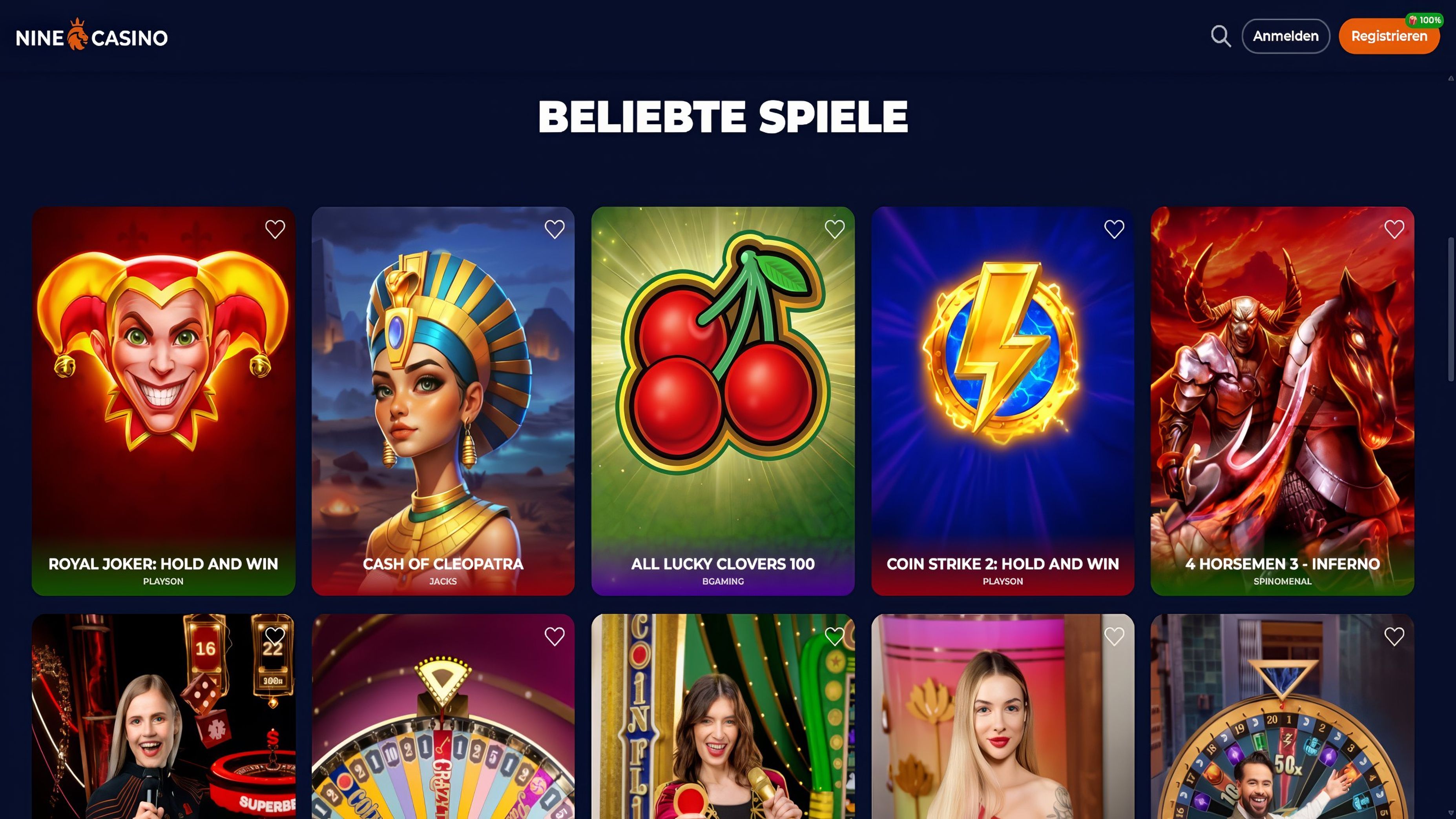 Nine Casino desktop screenshot 2